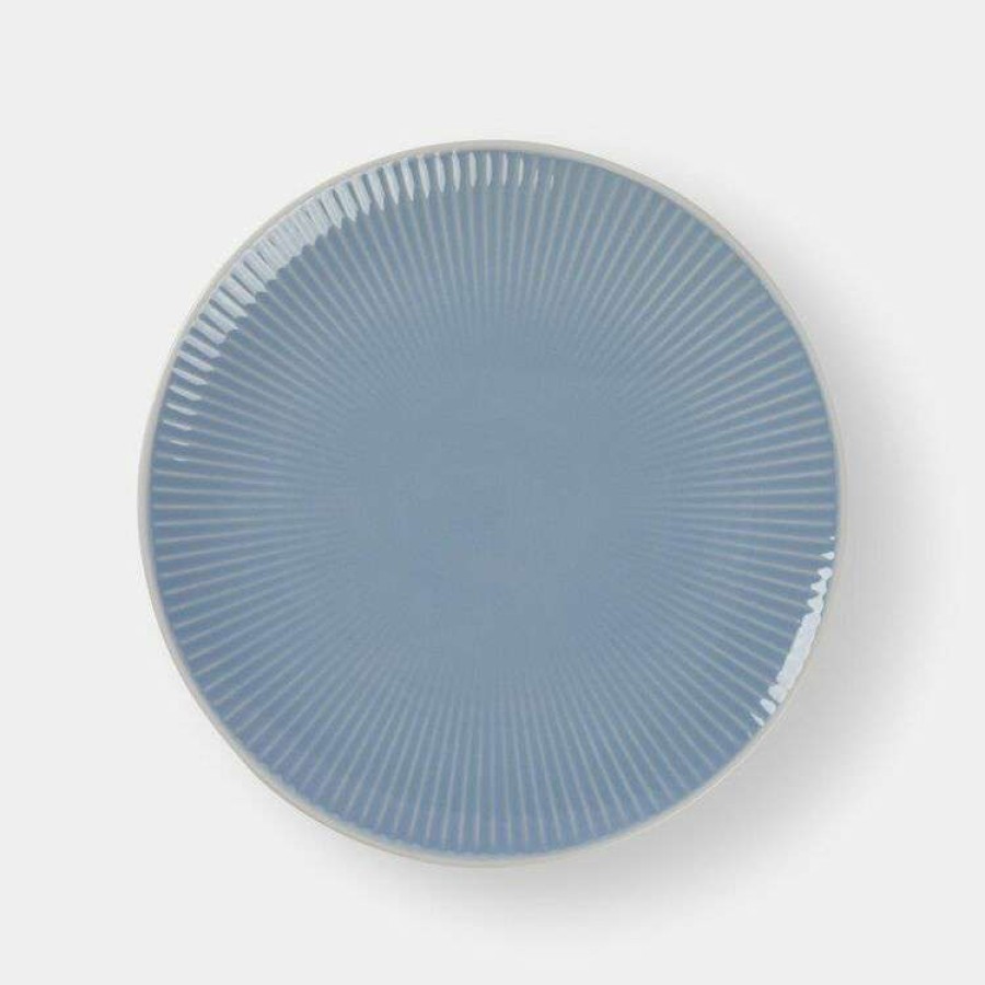 Kitchen & Dining * | Soren Ribbed Side Plate 21Cm Blue