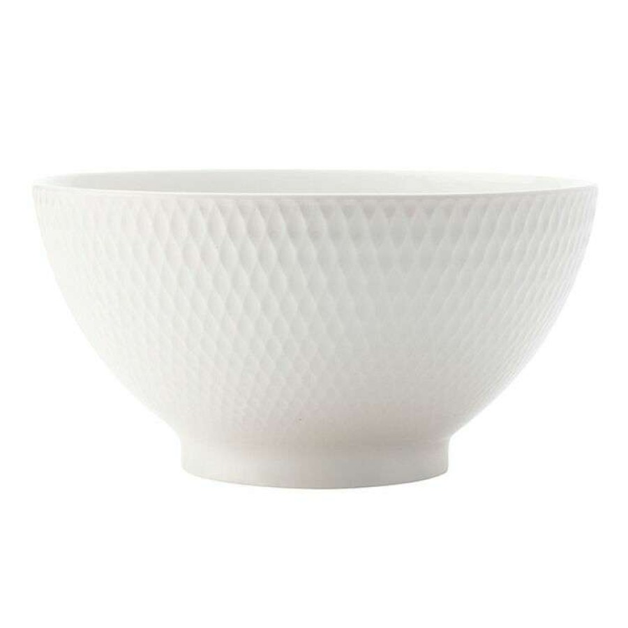 Kitchen & Dining * | Maxwell & Williams White Basics Diamonds Noodle Bowl 18Cm