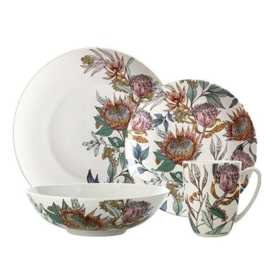 Kitchen & Dining * | Maxwell & Williams Waratah Coupe Dinner Set 16Pc Gift Boxed