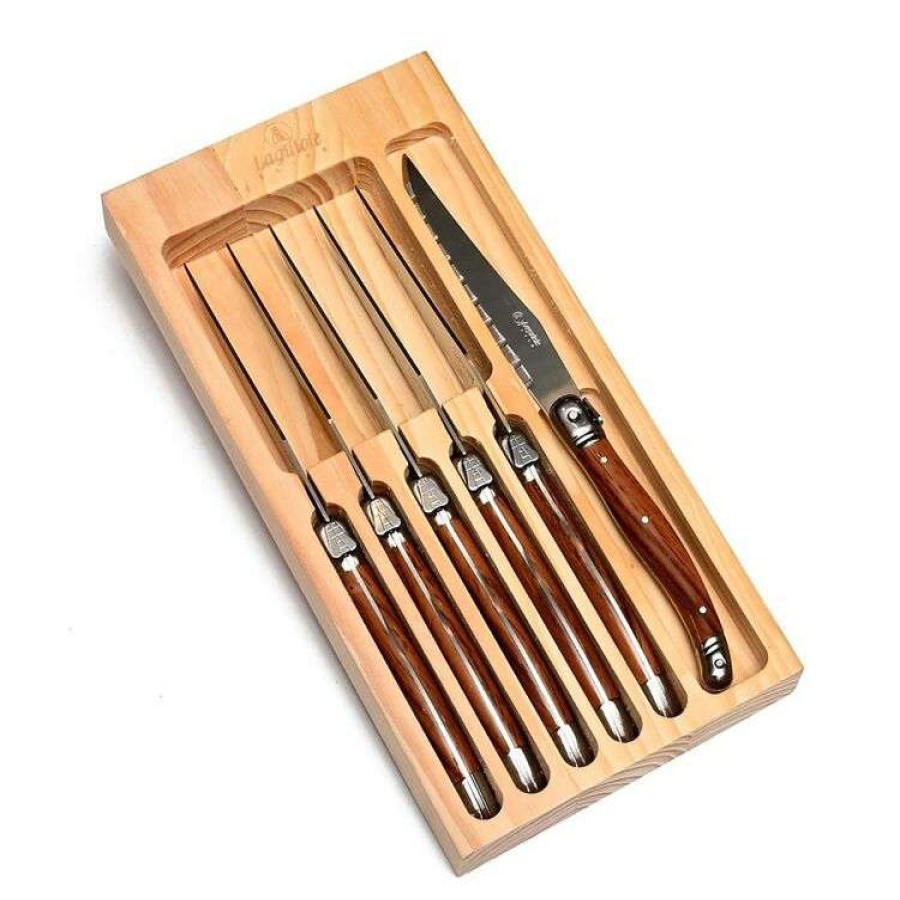 Kitchen & Dining * | Laguiole Elite Wood Finish 6 Piece Knife Set