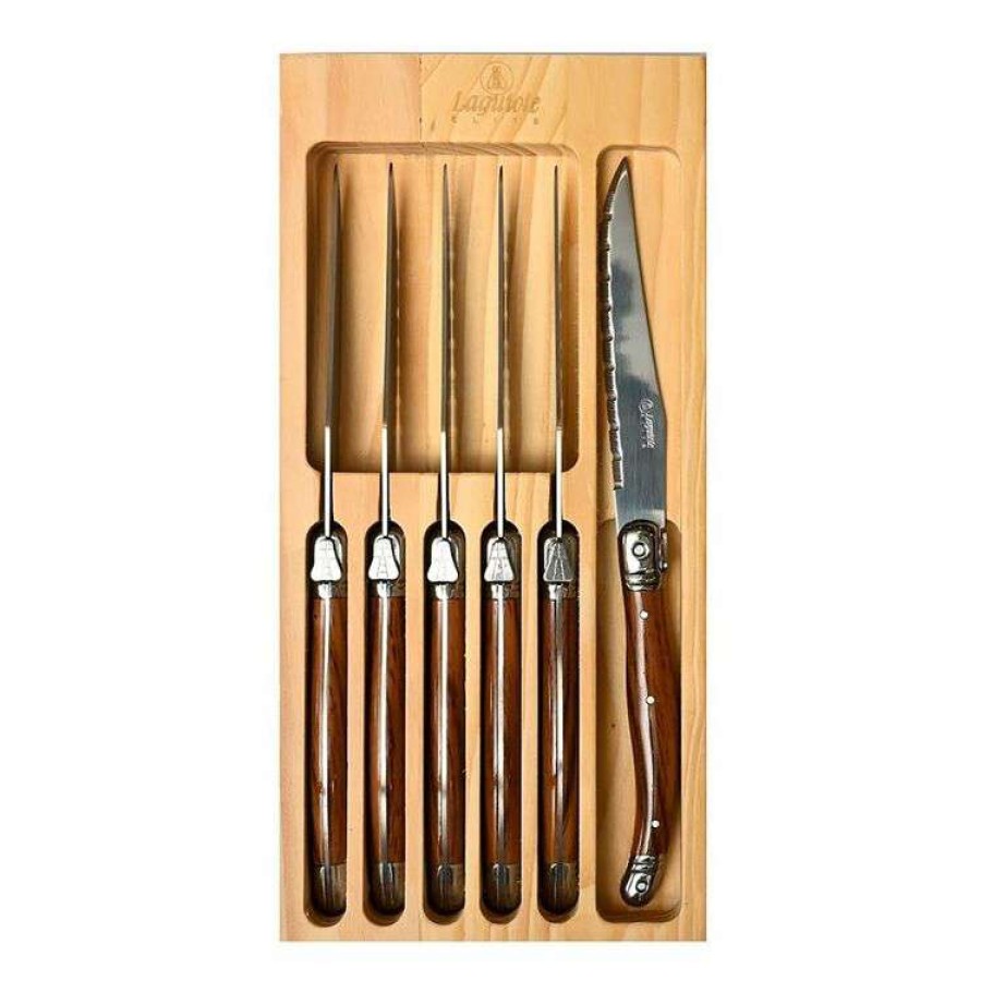 Kitchen & Dining * | Laguiole Elite Wood Finish 6 Piece Knife Set