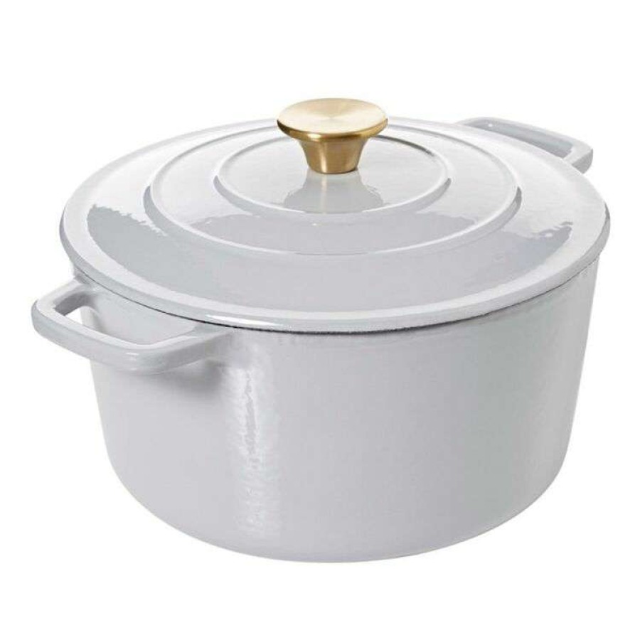 Kitchen & Dining * | Smith & Nobel Luxe Cast Iron Casserole 5L Grey