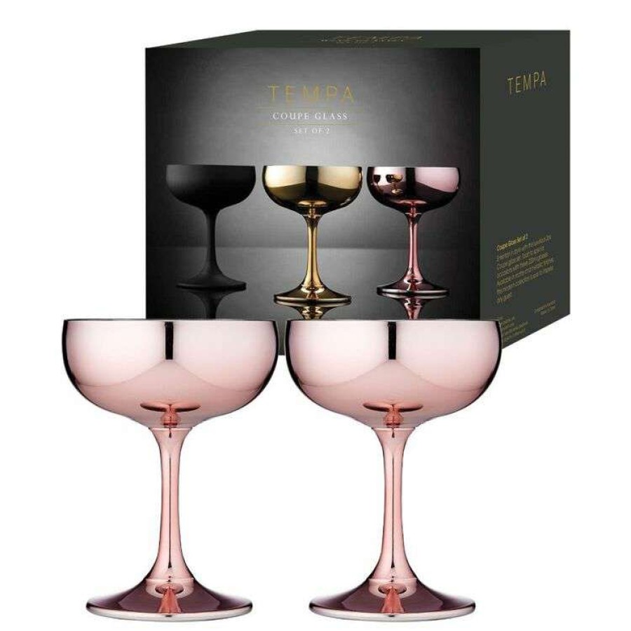 Kitchen & Dining * | Tempa Aurora Rose 2 Piece Coupe Glass Set