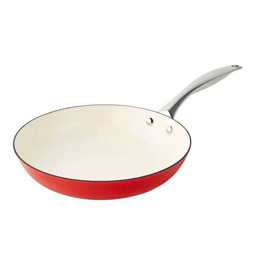 Kitchen & Dining * | Smith & Nobel Lightweight Cast Iron Fry Pan 28Cm Red