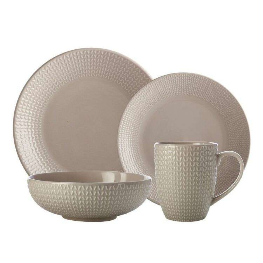 Kitchen & Dining * | Casa Domani Corallo Coupe 16-Piece Dinner Set Sand