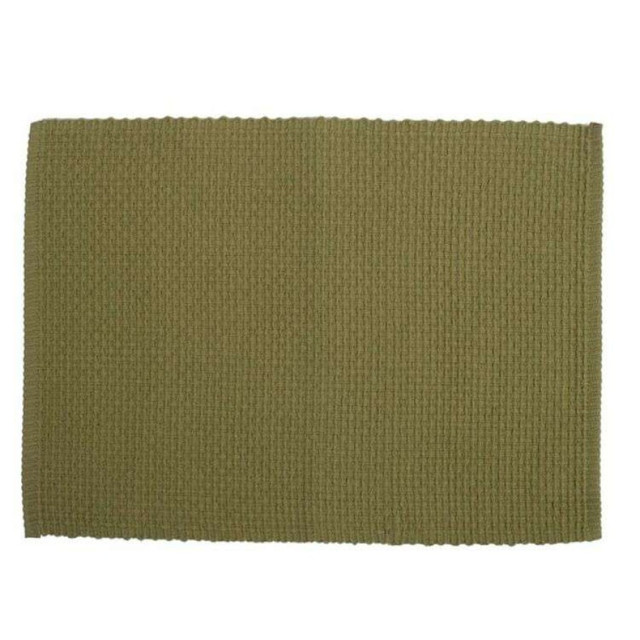 Kitchen & Dining * | Just Home Ribbed Placemat Moss 33 X 45 Cm