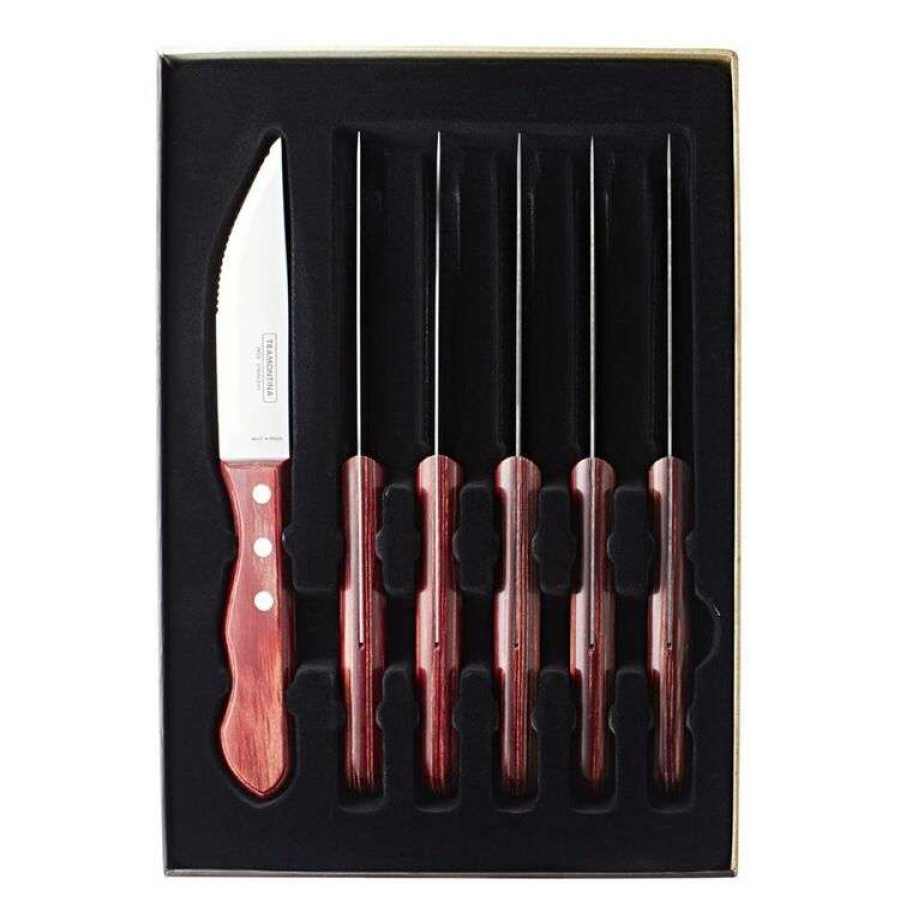 Kitchen & Dining * | Tramontina Churrasco Jumbo 6-Piece Steak Knife Set Red