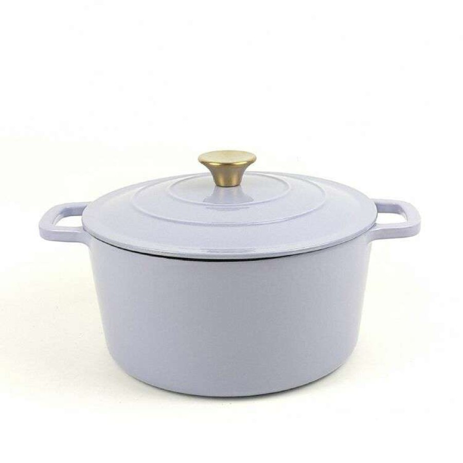 Kitchen & Dining * | Smith & Nobel Luxe Cast Iron Casserole Lavender 5L