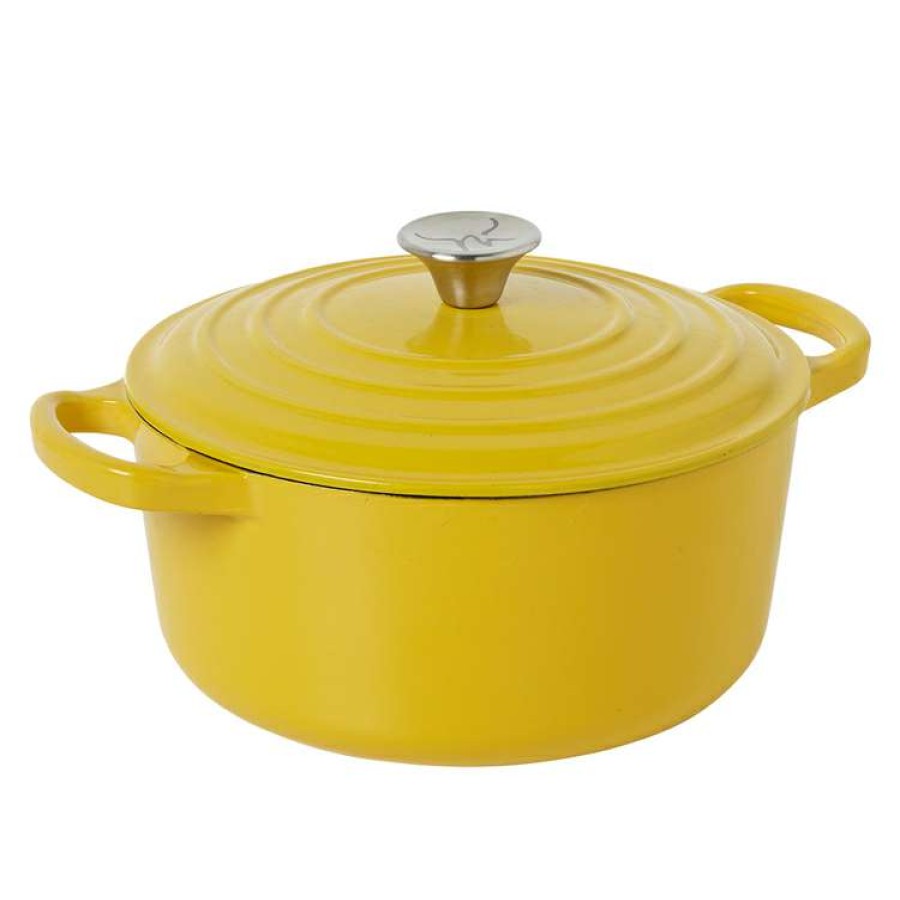 Kitchen & Dining * | S&N By Miguel Maestre Cast Iron Casserole 24Cm Yellow Gloss