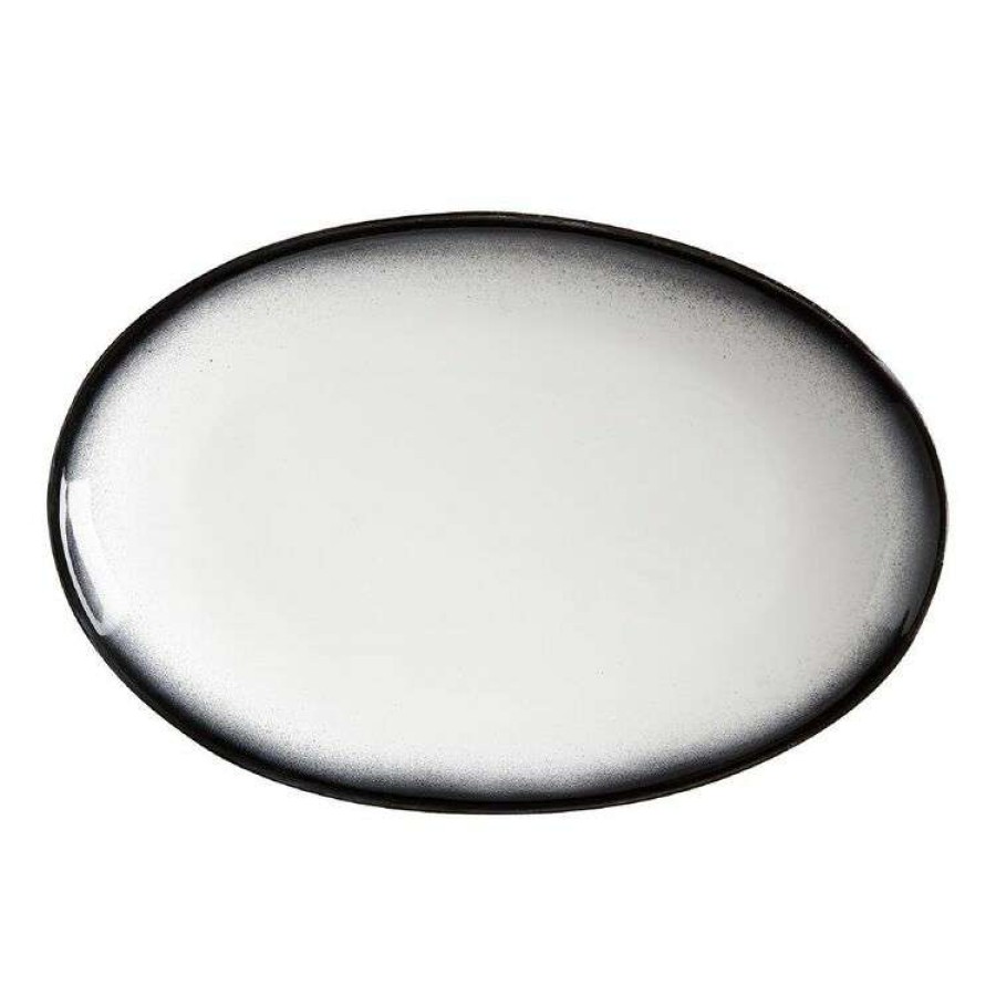 Kitchen & Dining * | Maxwell & Williams Caviar Granite Oval Plate 25 X 16Cm