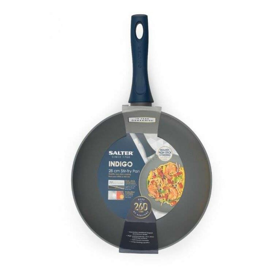 Kitchen & Dining * | Salter Indigo 28Cm Stirfry Pan