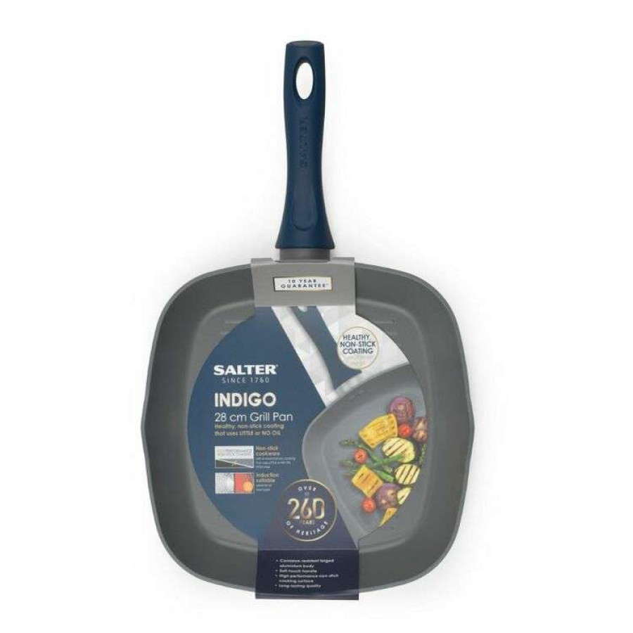 Kitchen & Dining * | Salter Indigo 28Cm Grill Pan