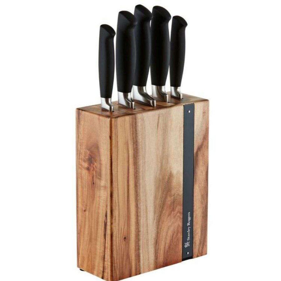 Kitchen & Dining * | Stanley Rogers Black Flash 6-Piece Knife Block