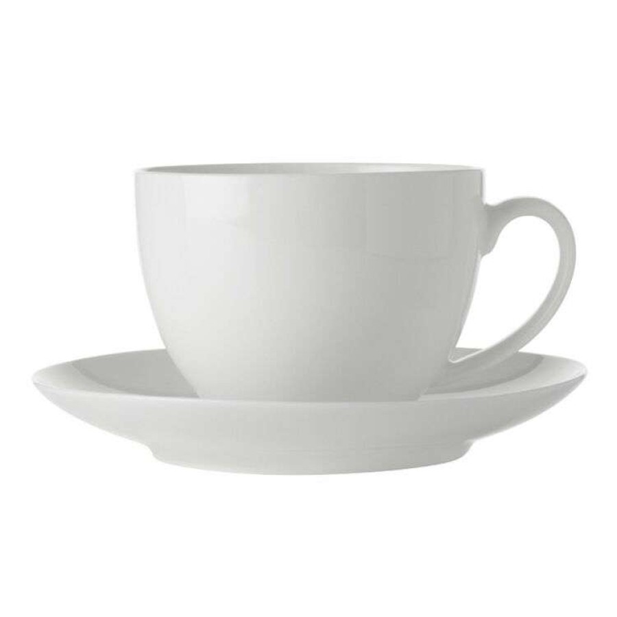 Kitchen & Dining * | Maxwell & Williams White Basics Cup And Saucer 280Ml