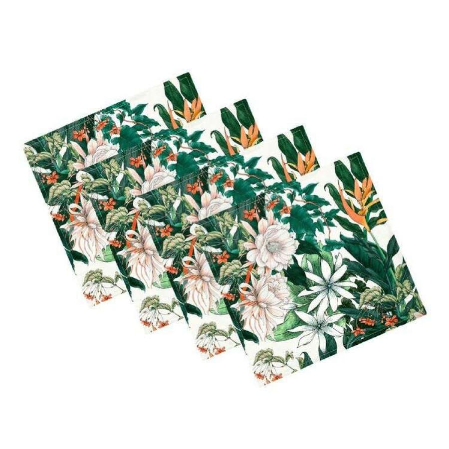 Kitchen & Dining * | Maxwell & Williams The Blck Pen Night Garden Cotton Napkins Set Of 4 45 X 45 Cm