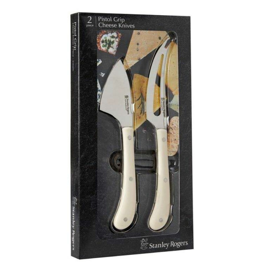 Kitchen & Dining * | Stanley Rogers Pistol Grip 2-Piece Cheese Knife Set Cream