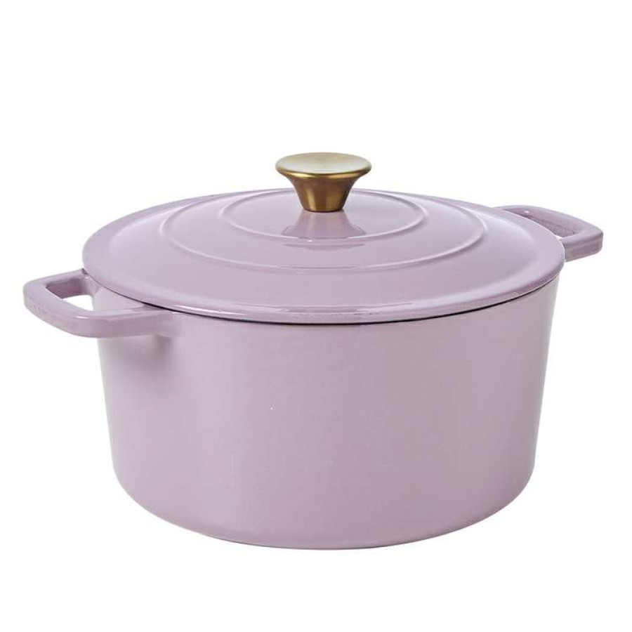 Kitchen & Dining * | Smith & Nobel Luxe Cast Iron Casserole 5L Lilac