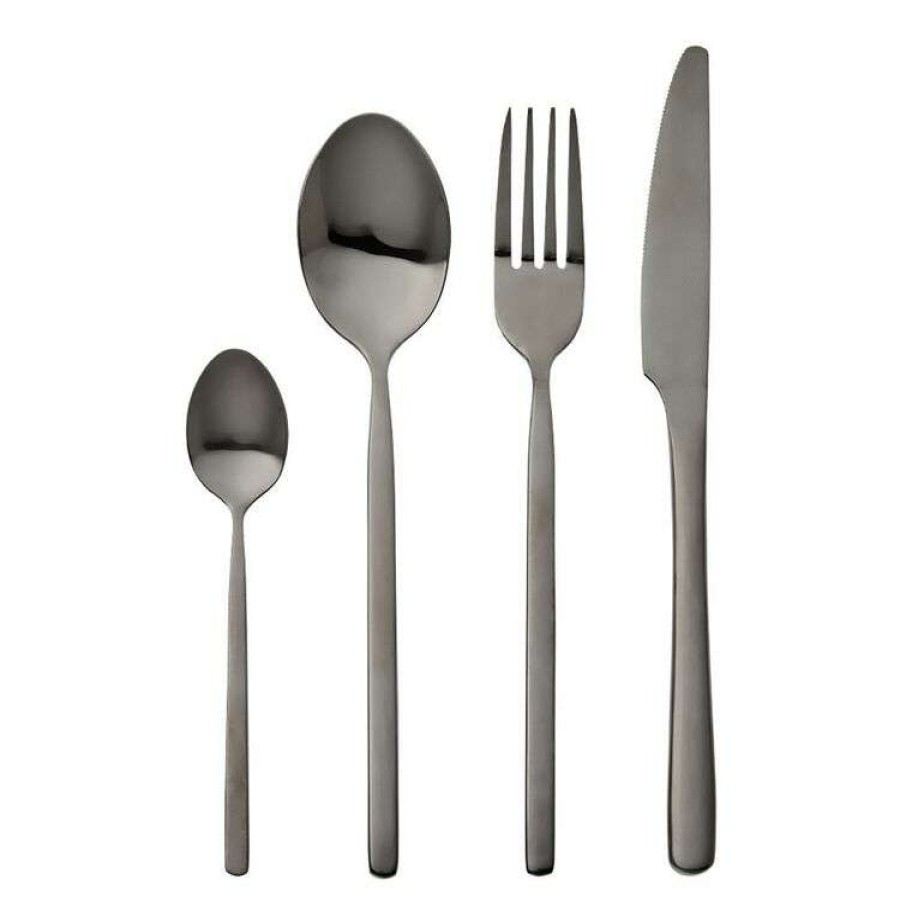 Kitchen & Dining * | Smith & Nobel Arte 24-Piece Cutlery Set Shiny Black