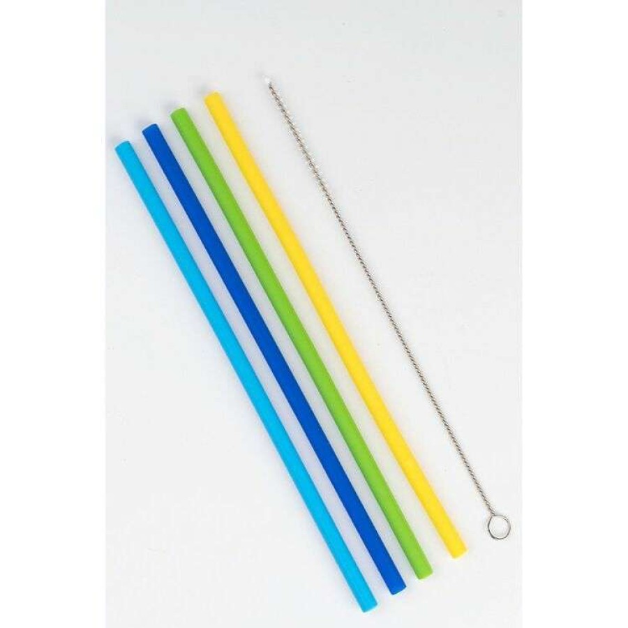 Kitchen & Dining * | Smith & Nobel Silicone Straw Set With Brush 4 Pack