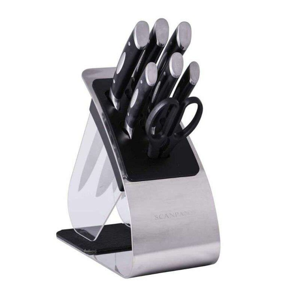 Kitchen & Dining * | Scanpan Eclipse 8-Piece Stainless Steel Knife Block