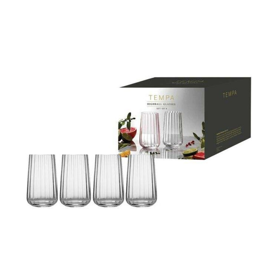 Kitchen & Dining * | Tempa Esme 4 Pack Highball Tumbler Clear