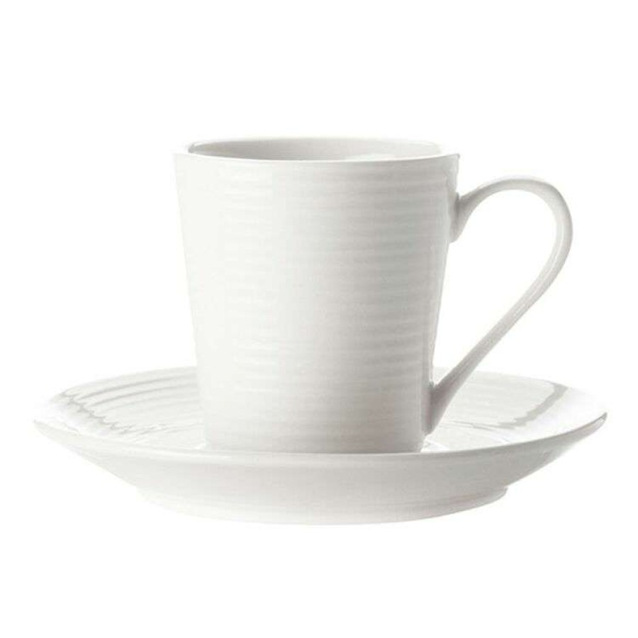 Kitchen & Dining * | Casa Domani Casual White Evolve Demi Cup And Saucer 90Ml