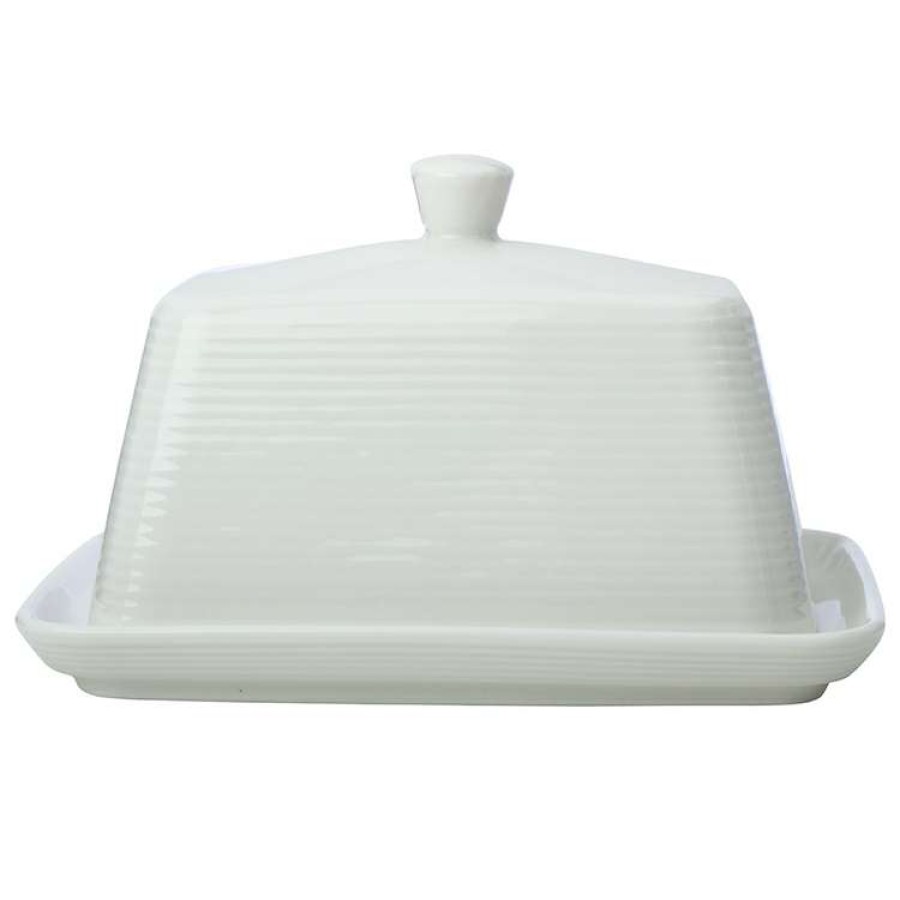 Kitchen & Dining * | Casa Domani Casual White Evolve Butter Dish Gift Boxed