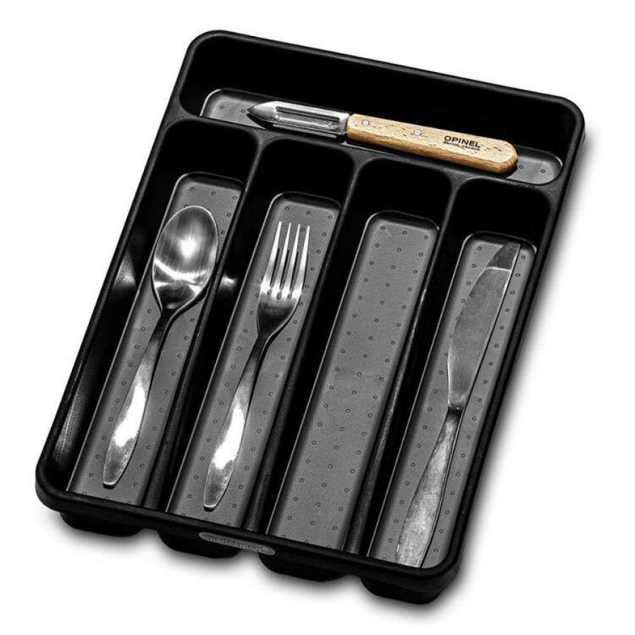 Kitchen & Dining * | Madesmart Mini 5 Compart Cutlery Tray Carbon