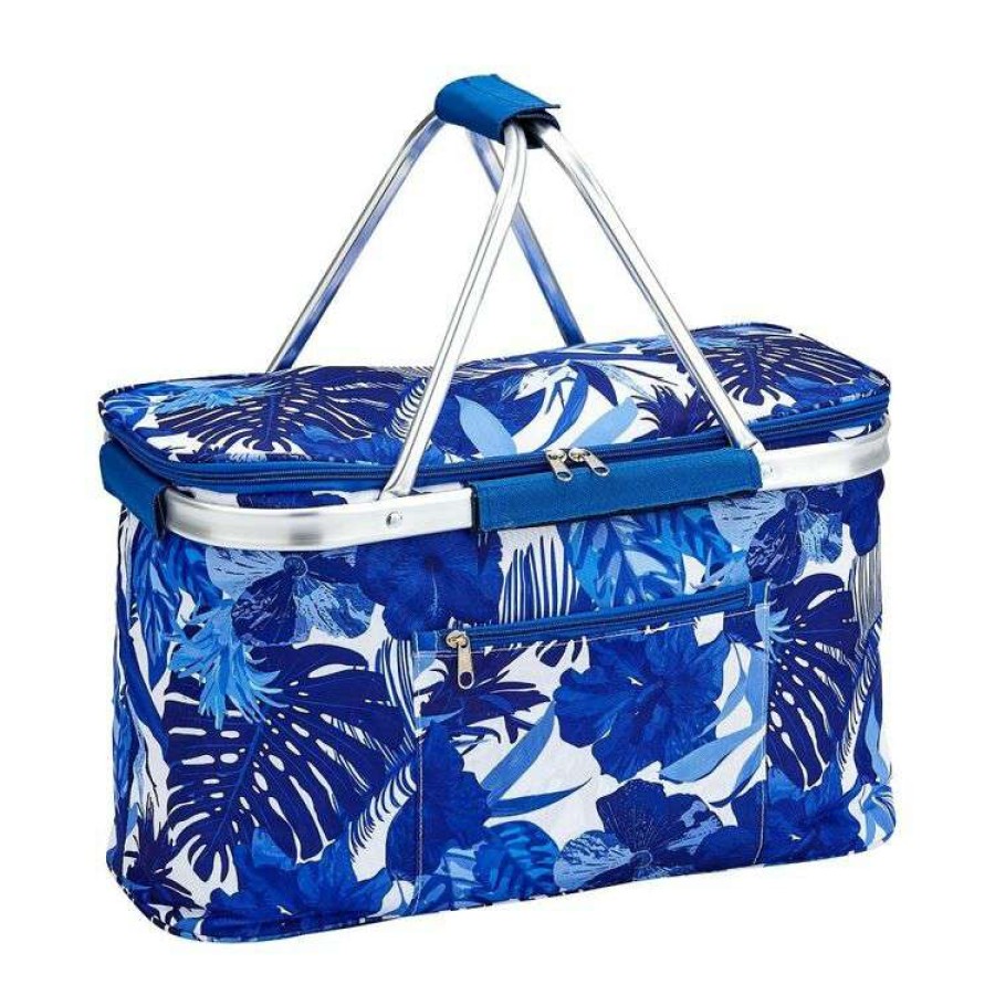 Kitchen & Dining * | Porta Charlie Blue Tropic Picnic Basket