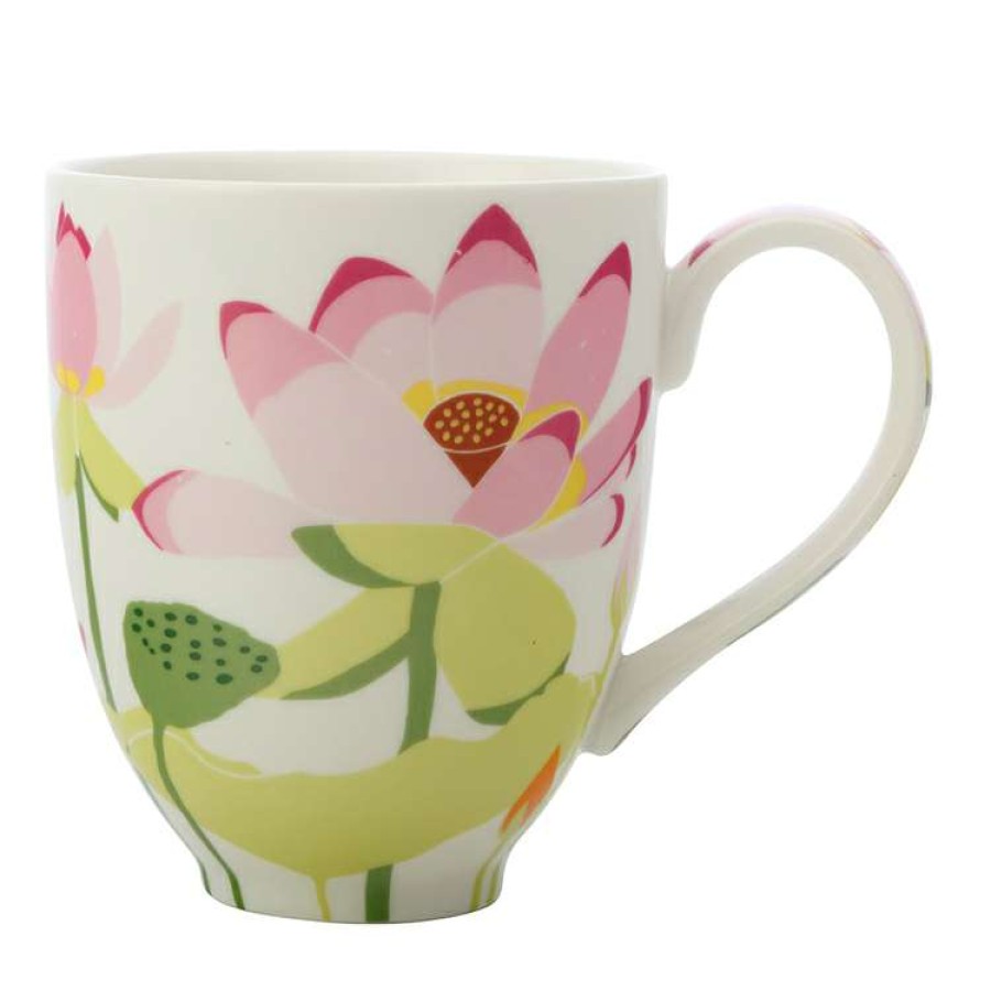 Kitchen & Dining * | Maxwell & Williams Royal Botanic Gardens Lotus Mug 350Ml White Gift Boxed