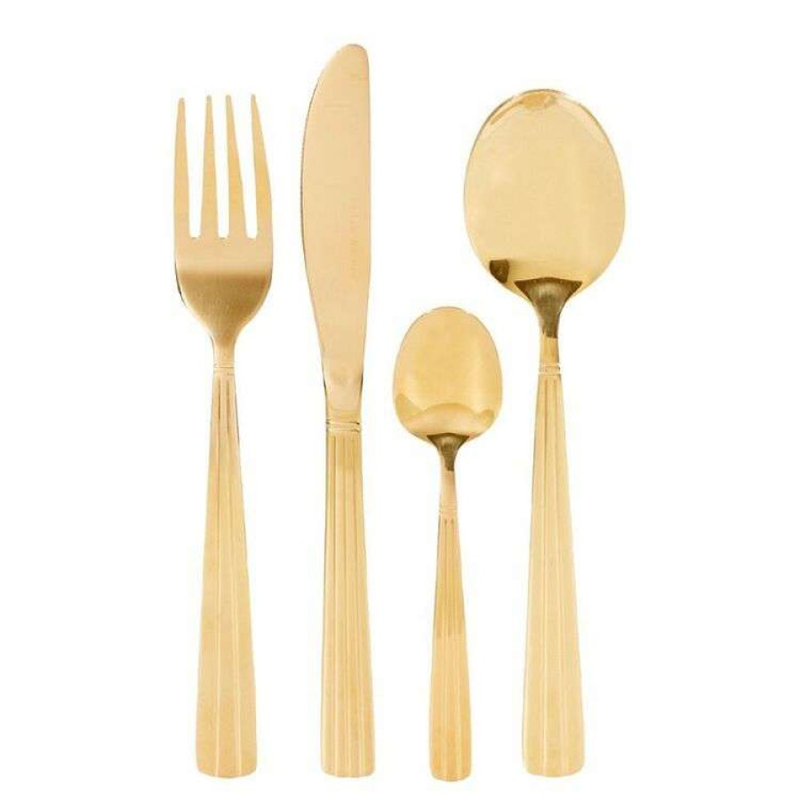 Kitchen & Dining * | Smith & Nobel Soho 24-Piece Cutlery Set Gold