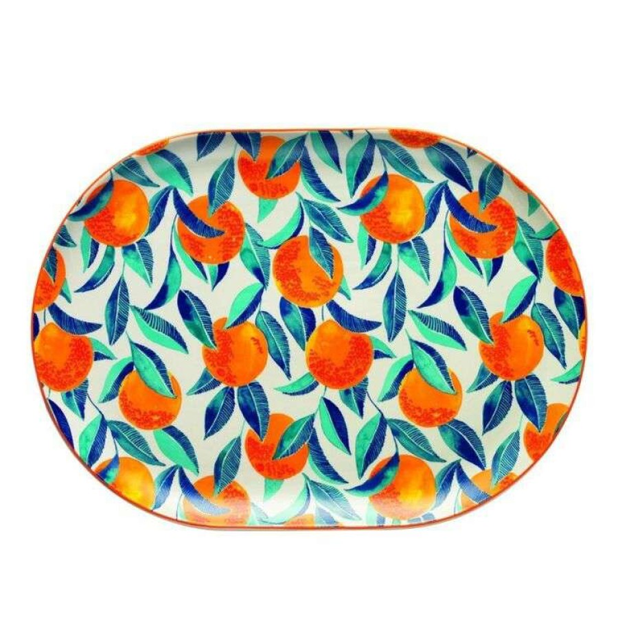 Kitchen & Dining * | Ecology Punch Oval Platter 40.5 X 28.5 Cm Orange