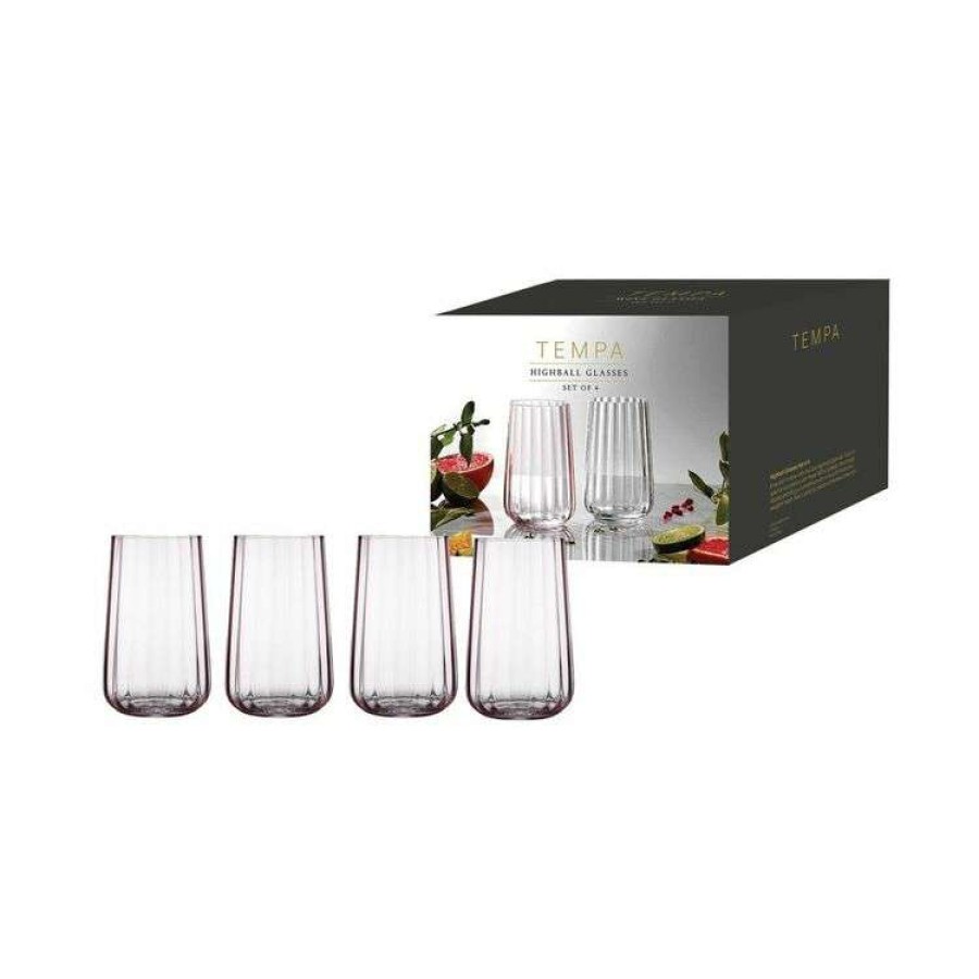 Kitchen & Dining * | Tempa Esme 4 Pack Highball Tumbler Blush