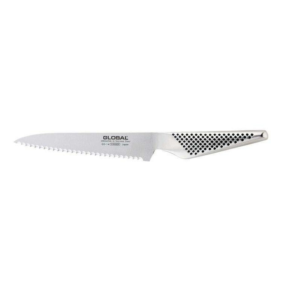 Kitchen & Dining * | Global 15Cm Utility Knife Serrated Blade Gs-14