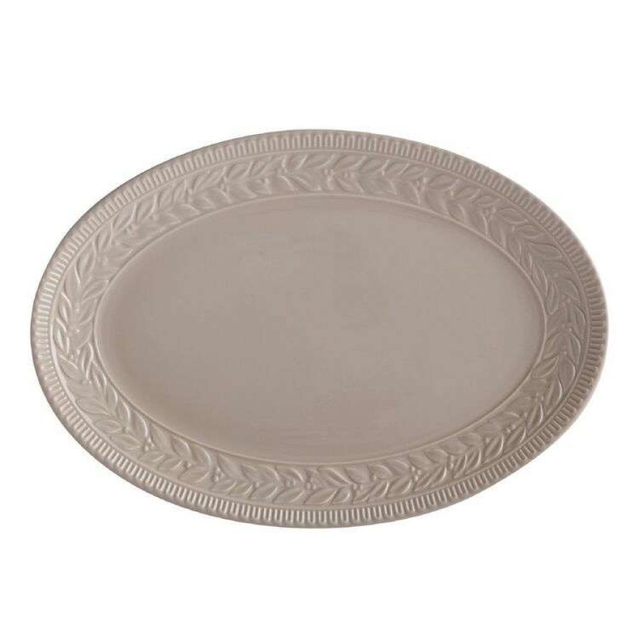 Kitchen & Dining * | Casa Domani Leccino Oval Platter 45X30Cm Sand Gift Boxed