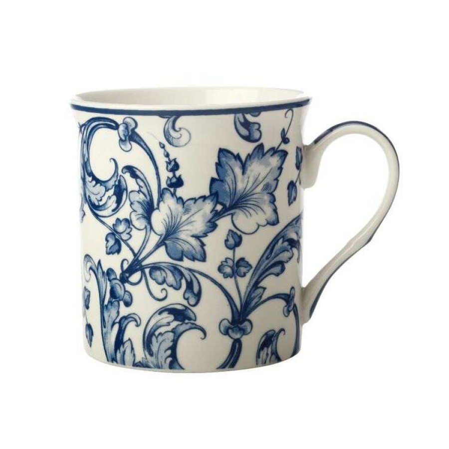 Kitchen & Dining * | Casa Domani Chelsea Gardens Mug 300Ml Blue Leaves Tin Gift Boxed