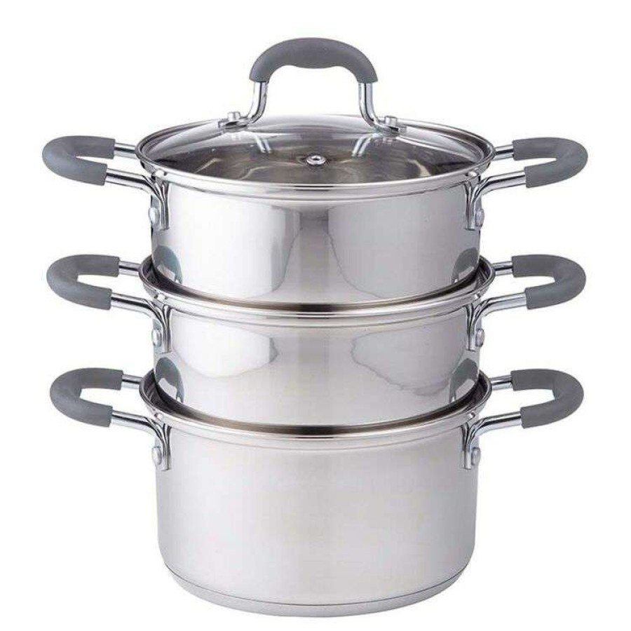 Kitchen & Dining * | Davis & Waddell Essentials 3 Tier Stainless Steel Steamer Set