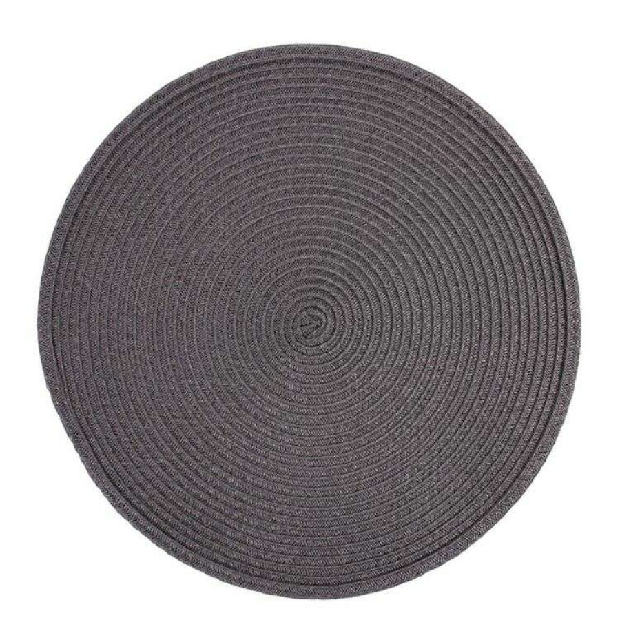 Kitchen & Dining * | Just Home Maison Round Placemat Charcoal 38Cm