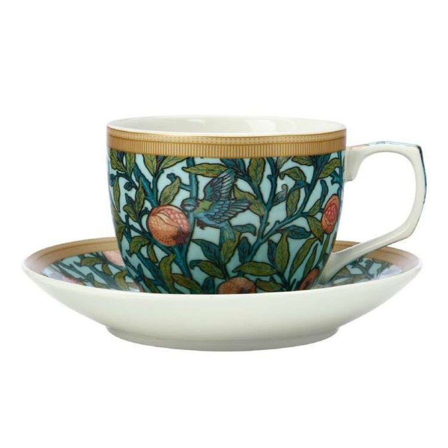 Kitchen & Dining * | Casa Domani William Morris Cup & Saucer 240Ml Bird & Pomegranates Gift Boxed