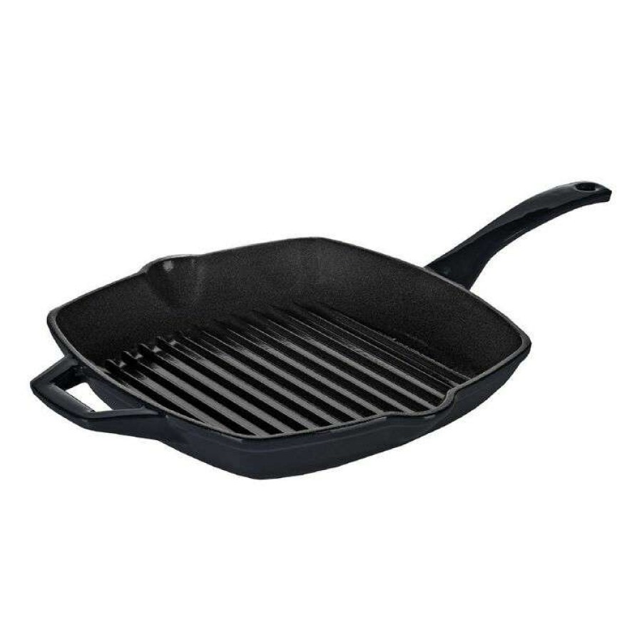 Kitchen & Dining * | Swiss Diamond Cast Au Four Square Black Grill Pan 26Cm