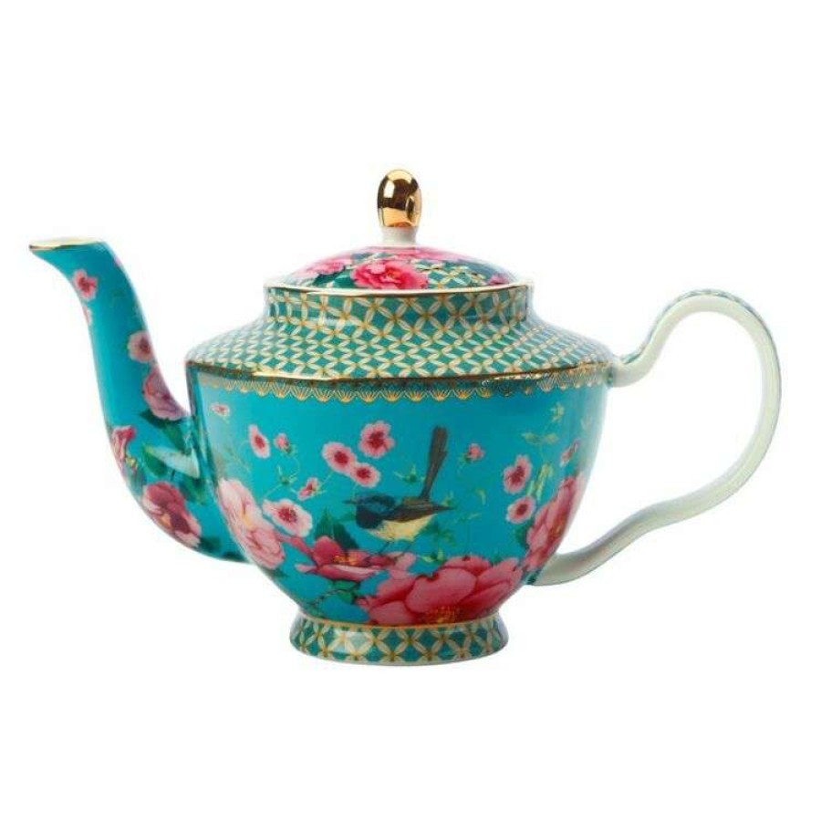 Kitchen & Dining * | Maxwell & Williams T+C Silk Road Teapot + Infuser 500Ml Aqua