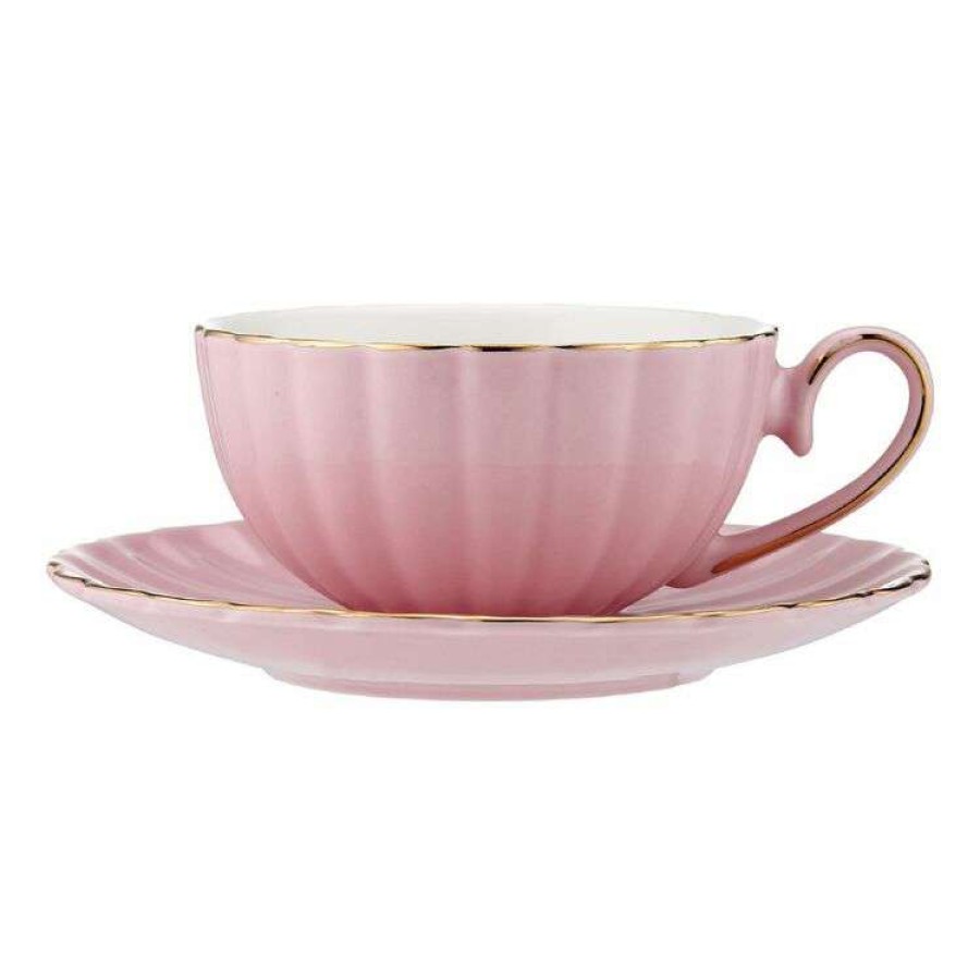 Kitchen & Dining * | Ashdene Ladelle Parisienne Amour Pink Cup & Saucer