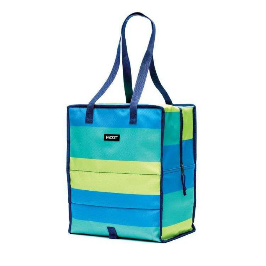 Kitchen & Dining * | Pack It Freezable Grocery Tote Bag Fresh Stripe