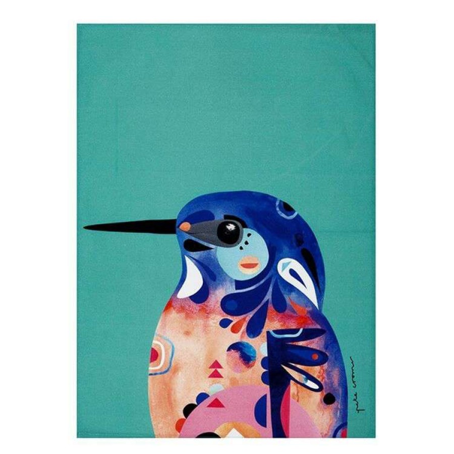 Kitchen & Dining * | Maxwell & Williams Pete Cromer Tea Towel 50 X 70 Cm Azure Kingfisher