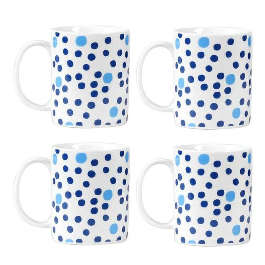 Kitchen & Dining * | Soren Polka 4-Piece Mug Set Blue