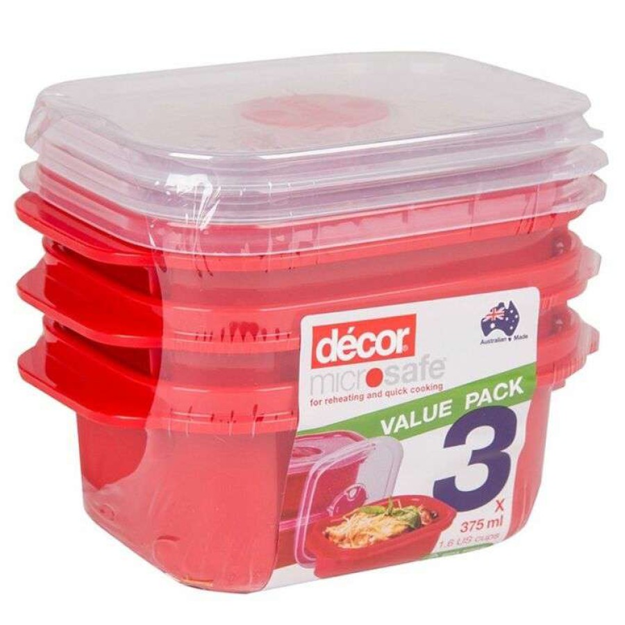 Kitchen & Dining * | Decor Decor Microsafe Oblong Assorted 375Ml 3 Pack