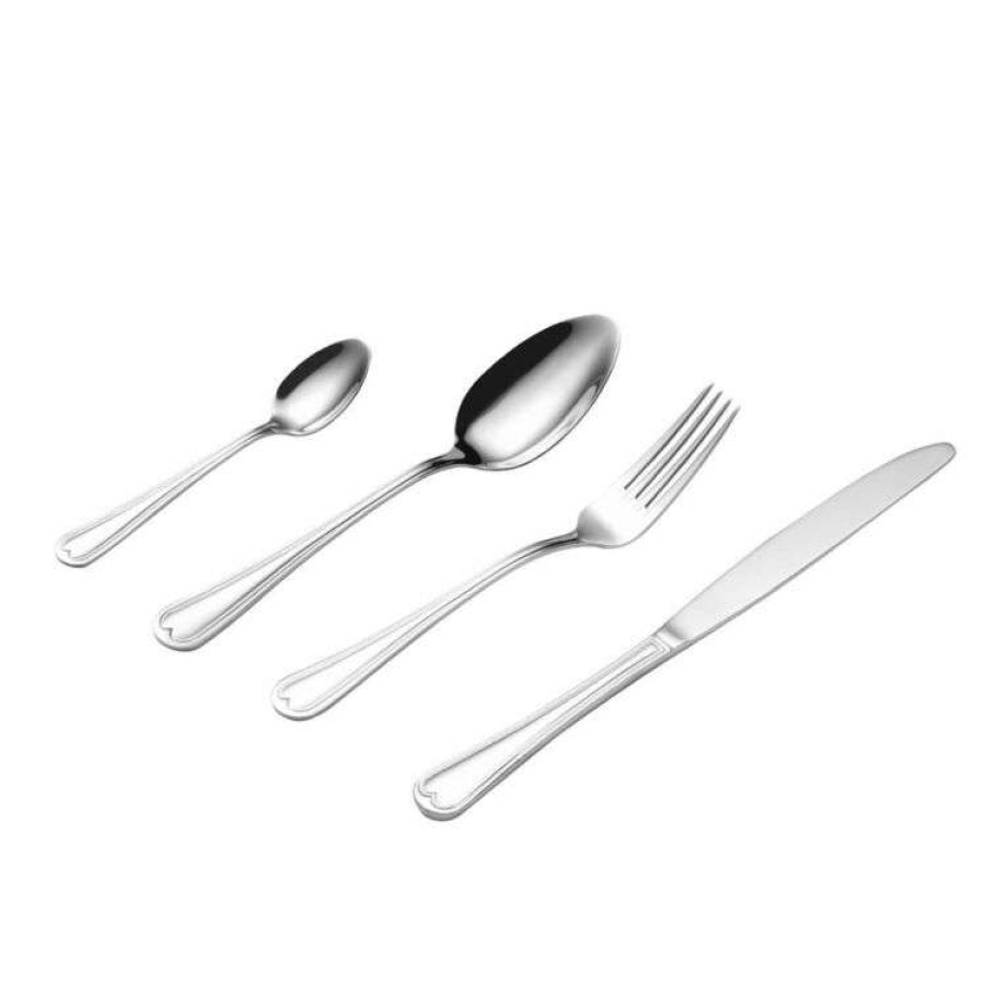 Kitchen & Dining * | Chyka Home Heidy 32 Piece Cutlery Set Shiny Chrome