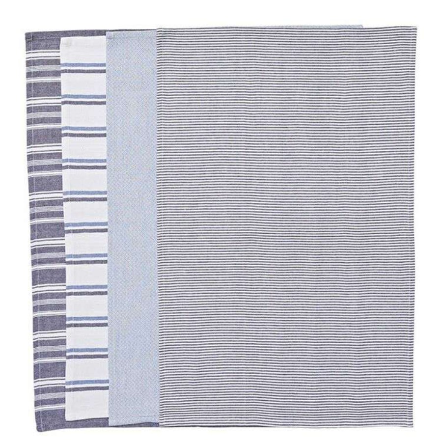 Kitchen & Dining * | Smith & Nobel Provence 4 Pack Tea Towel Blue 45X70Cm