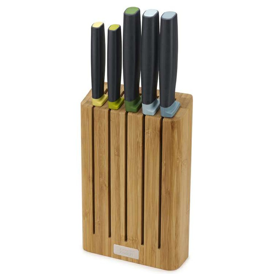 Kitchen & Dining * | Joseph Joseph Elevate Bamboo 5 Piece Knife Block Set