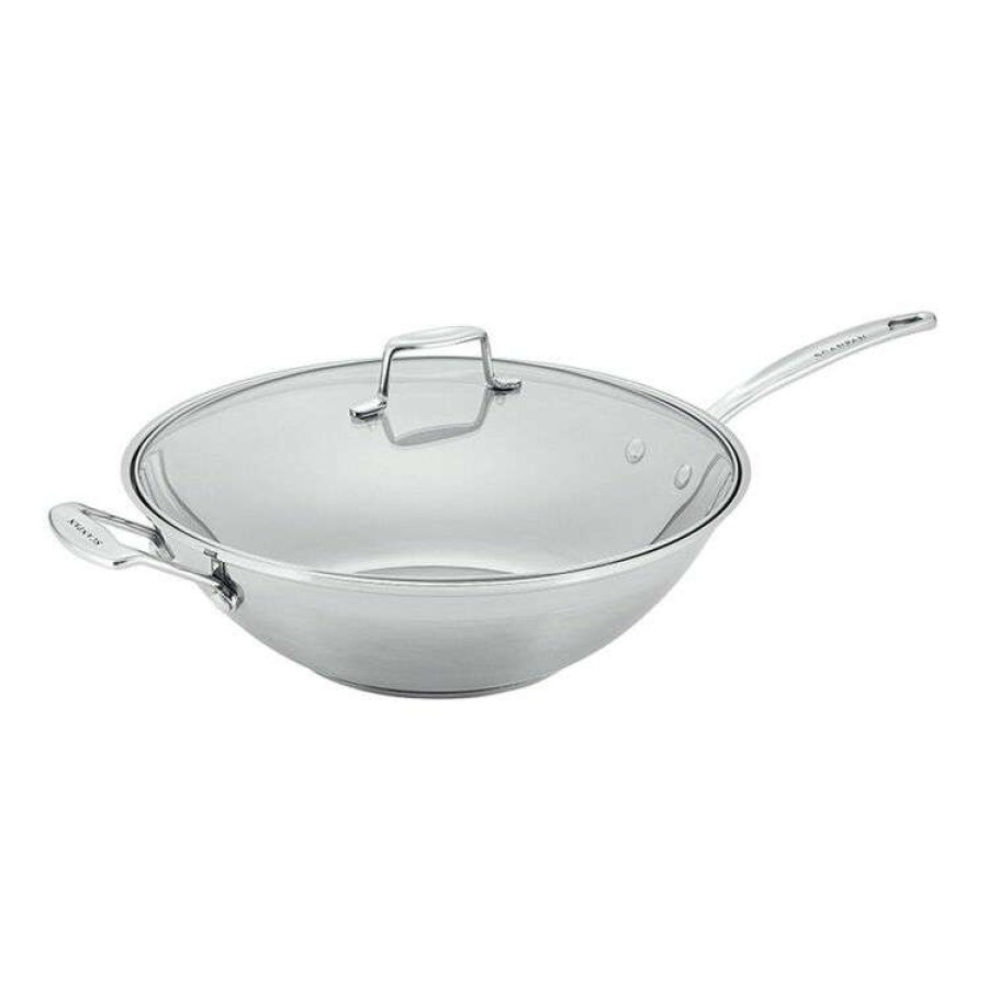 Kitchen & Dining * | Scanpan Impact Stainless Steel Covered Wok 32Cm